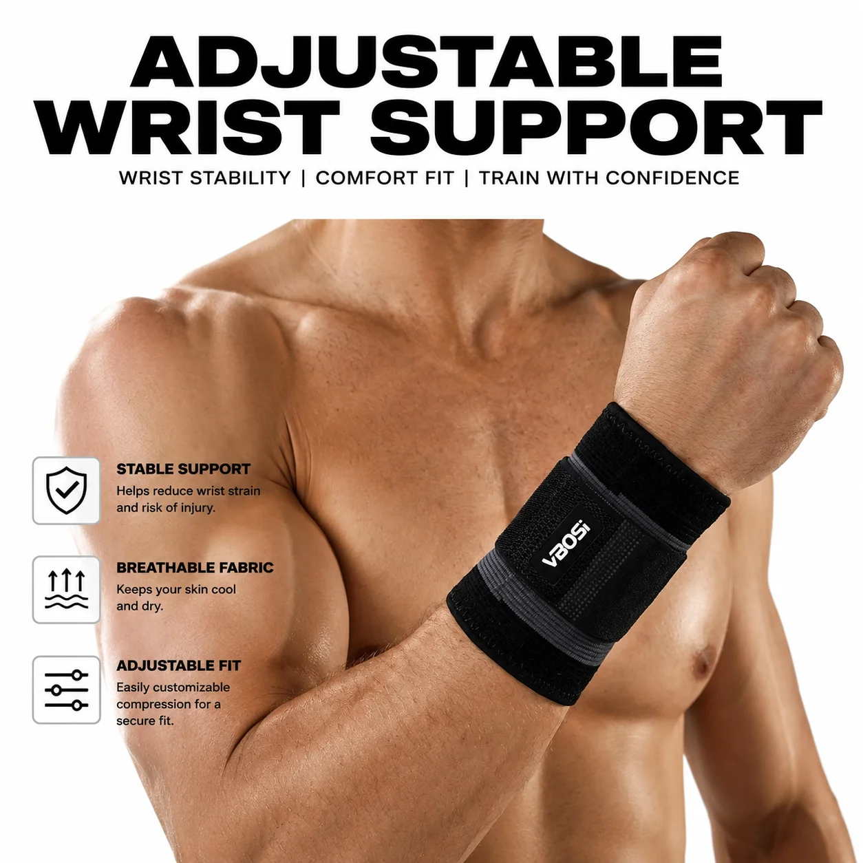 VBOSI Adjustable Wrist Wraps S - đánh giá và giá Crossfit Workout Gear